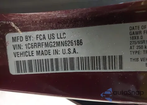 2021 Ram 1500 Big Horn 4X4 6'4 Box from USA, damaged, VIN 1C6RRFMG2MN626186